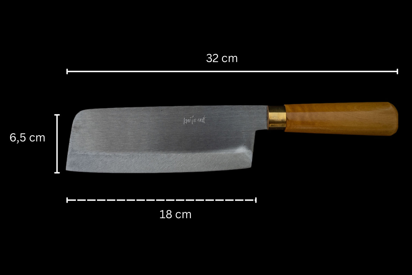 Kenmei japanese style carbon steel knife in light wood