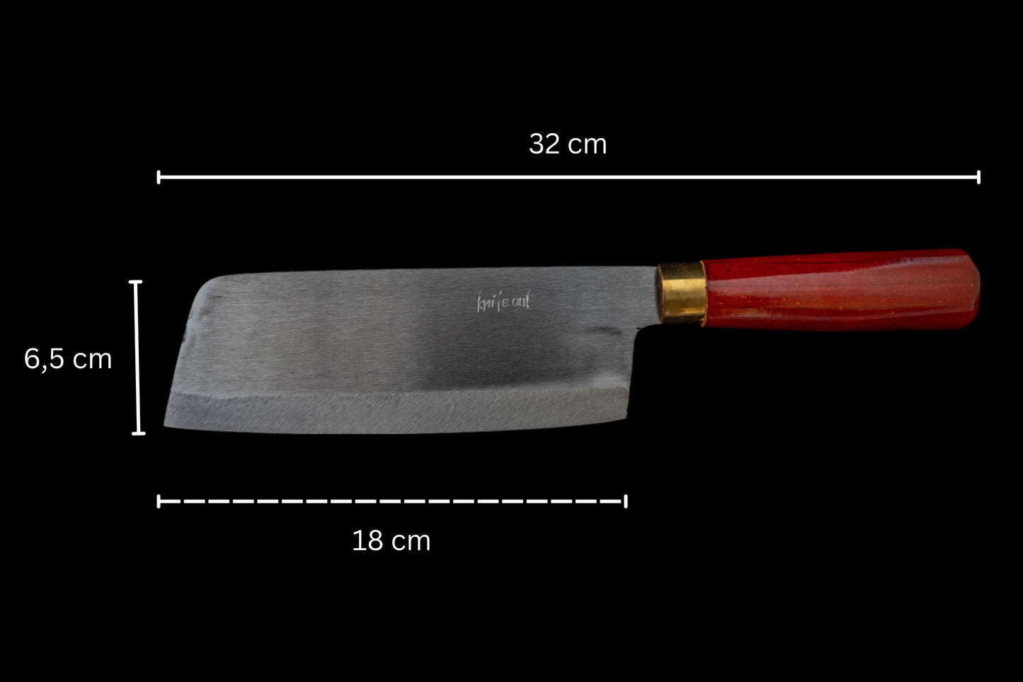 Kenmei japanese style carbon steel knife in red